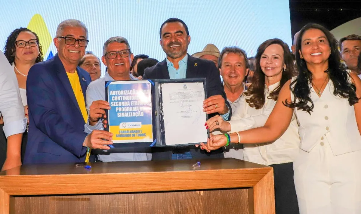Governador Wanderlei Barbosa assina ordem de serviço para projeto de sinalização viária